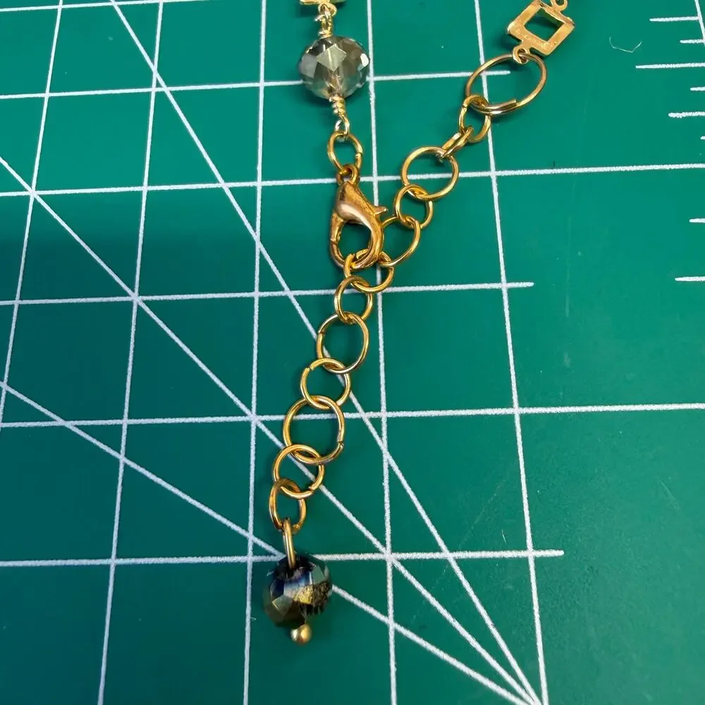 NEW!  Rose necklace kaleidoscope Crystal made‎ by Swarovski Pendant beaded chain - Picture 7 of 7